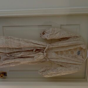 Sue Sartor Cream Printed Lace Blouse